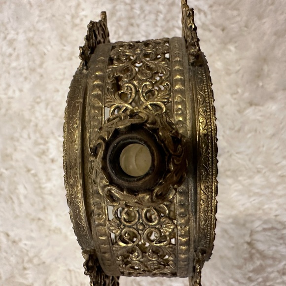 Vintage Stylebuilt NY Gold Ormolu Filigree Ornate Rose Perfume Bottle - Picture 7 of 14